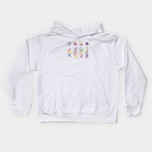 DNA Helix A-B-C-Z Colorful Watercolor Kids Hoodie